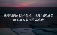 热度背后的隐秘危机：揭秘91网址导航的黑料与浏览器痕迹