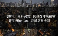 【爆料】黑料突发：网红在昨晚被曝曾参与heiliao，迷醉席卷全网