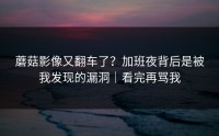 蘑菇影像又翻车了？加班夜背后是被我发现的漏洞｜看完再骂我