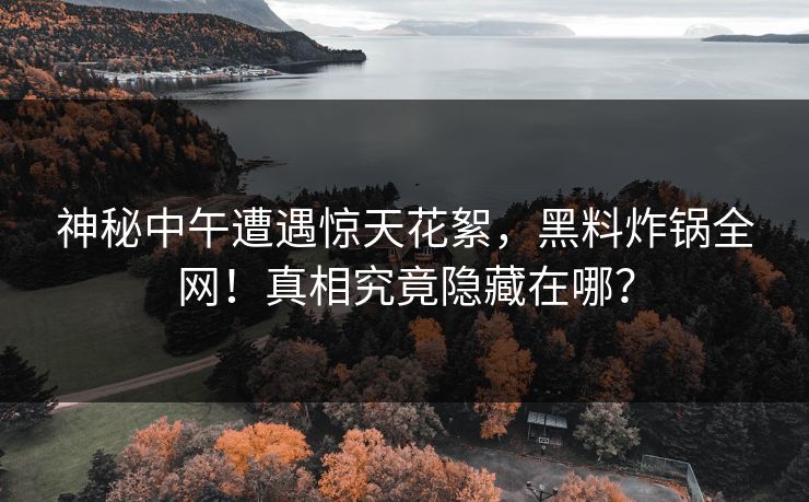 神秘中午遭遇惊天花絮，黑料炸锅全网！真相究竟隐藏在哪？